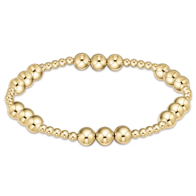 Classic Joy Pattern 6mm Bead Bracelet - Gold sold by enewton
