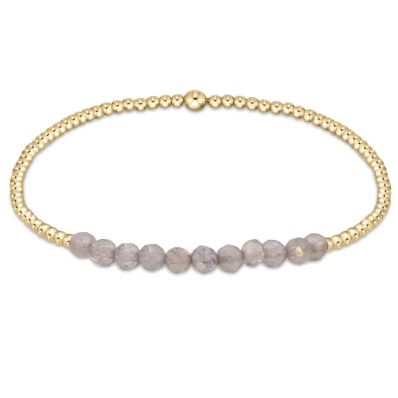 Gold Bliss 2mm Bead Bracelet - Labradorite sold by enewton