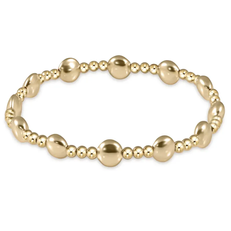 honesty gold sincerity pattern 6mm bead bracelet - gold sold by enewton