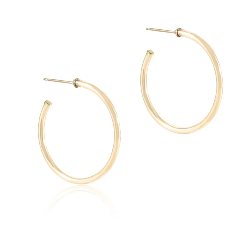 Round Gold 1.25" Post Hoop - 2mm - Smooth sold by enewton