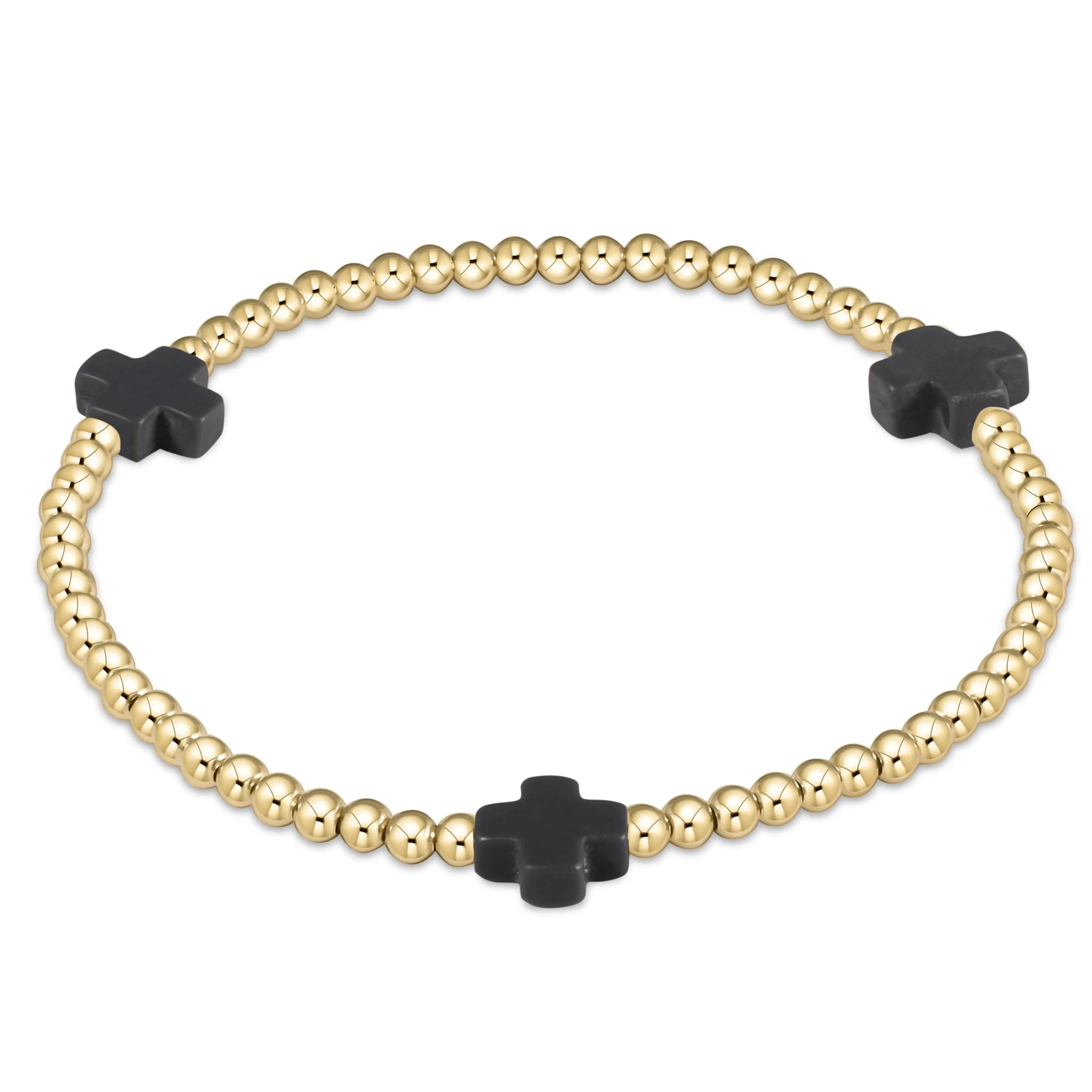signature cross gold pattern 3mm bead bracelet sold by enewton product image thumbnail 4