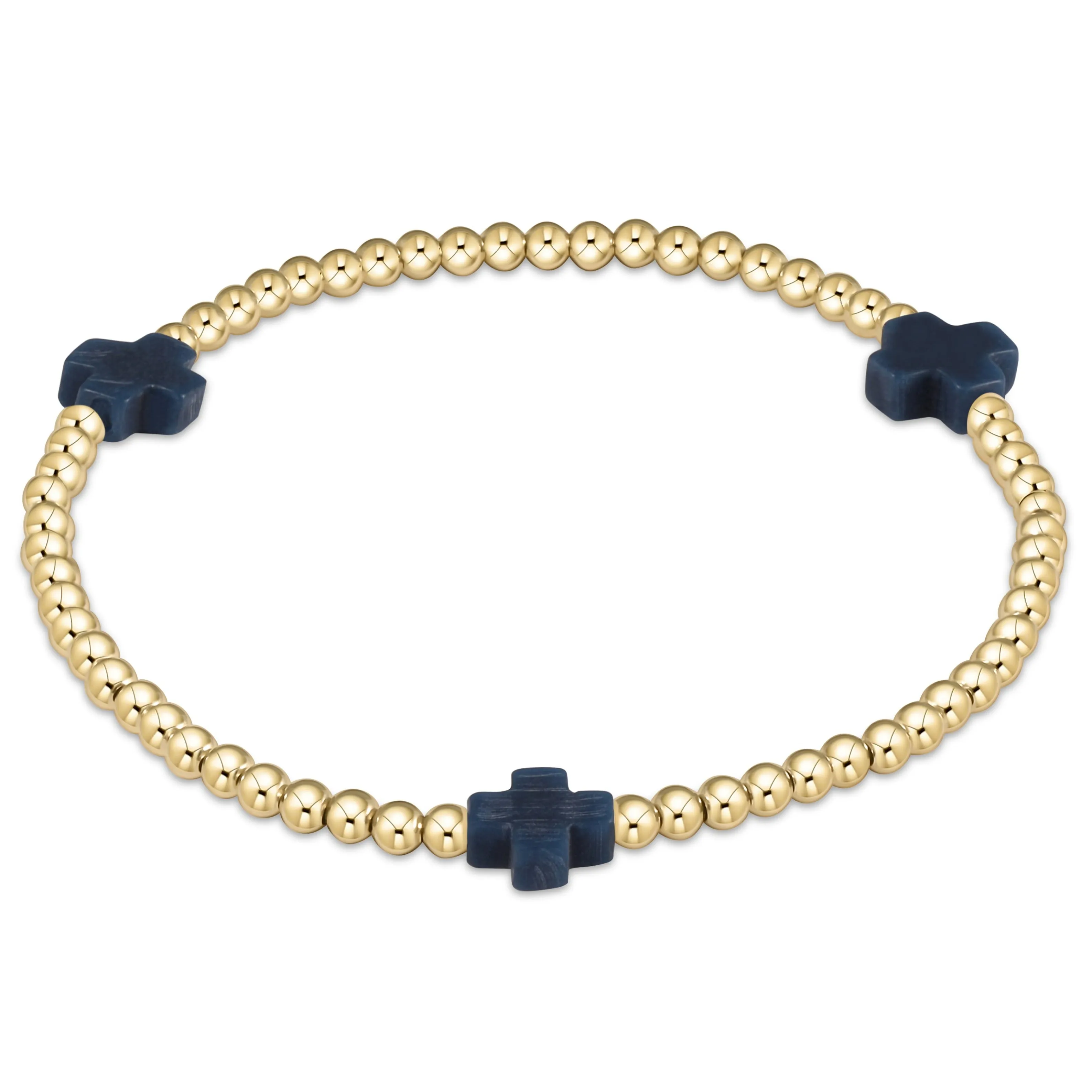 signature cross gold pattern 3mm bead bracelet sold by enewton product image thumbnail 5