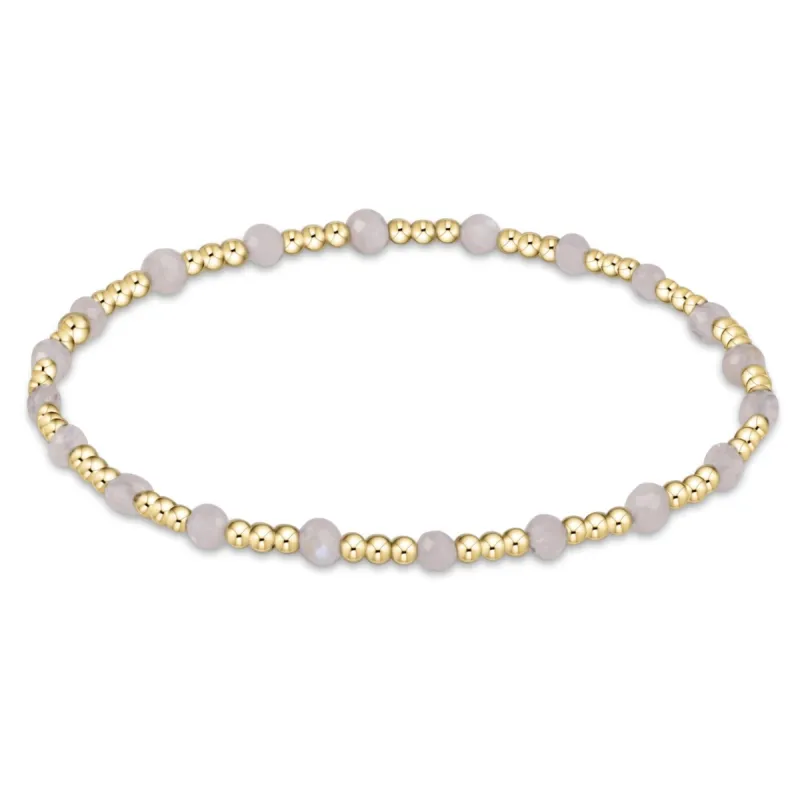 Gemstone Gold Sincerity Pattern 3mm Bead Bracelet - Moonstone sold by enewton
