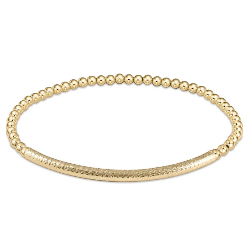 Bliss Bar Textured 3mm Bead Bracelet - Gold sold by enewton