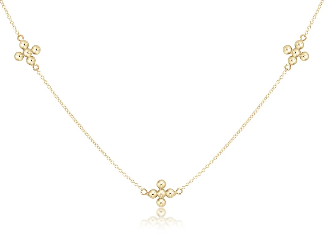 Choker Simplicity Chain Gold - Classic Beaded Signature Cross Gold sold by enewton