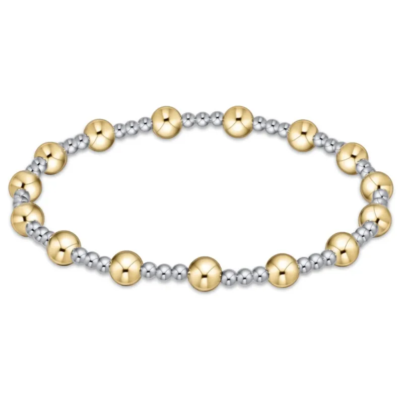 Classic Sincerity Pattern 5mm Bead Bracelet - Mixed Metal sold by enewton