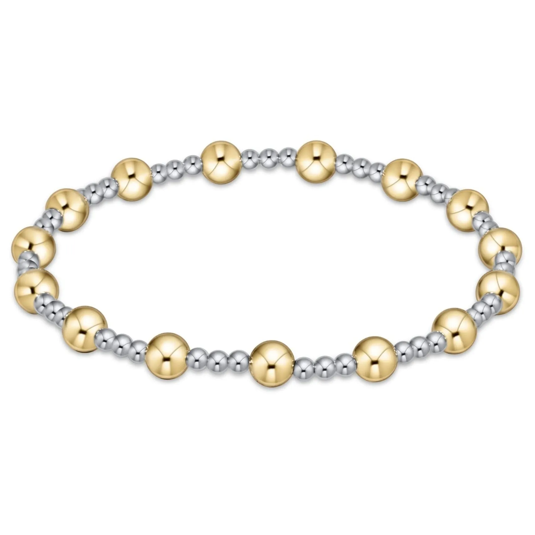 Classic Sincerity Pattern 5mm Bead Bracelet - Mixed Metal sold by enewton