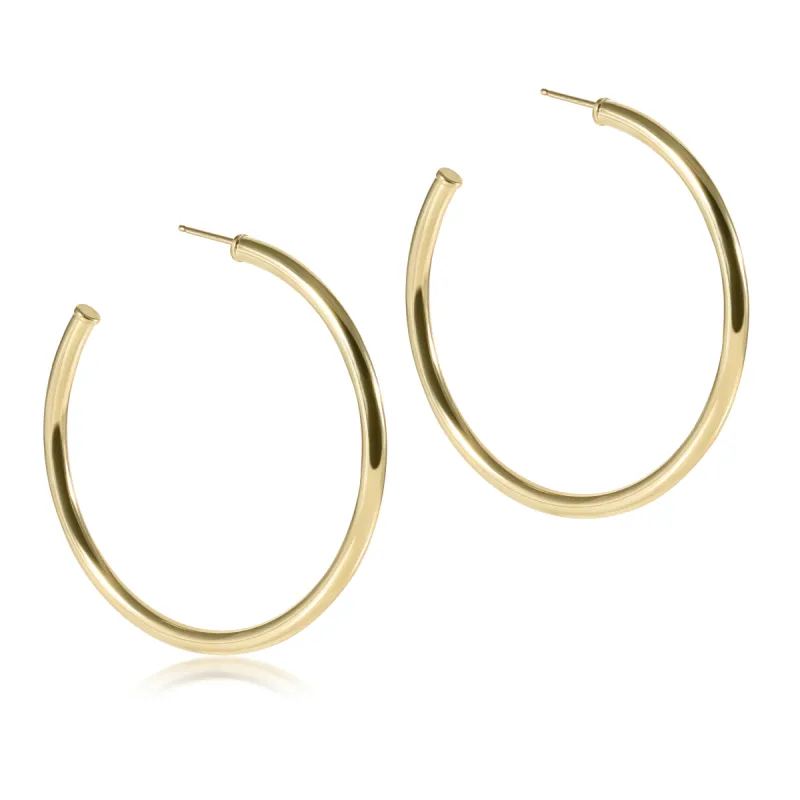 Round Gold 2" Post Hoop - 3mm - Smooth sold by enewton