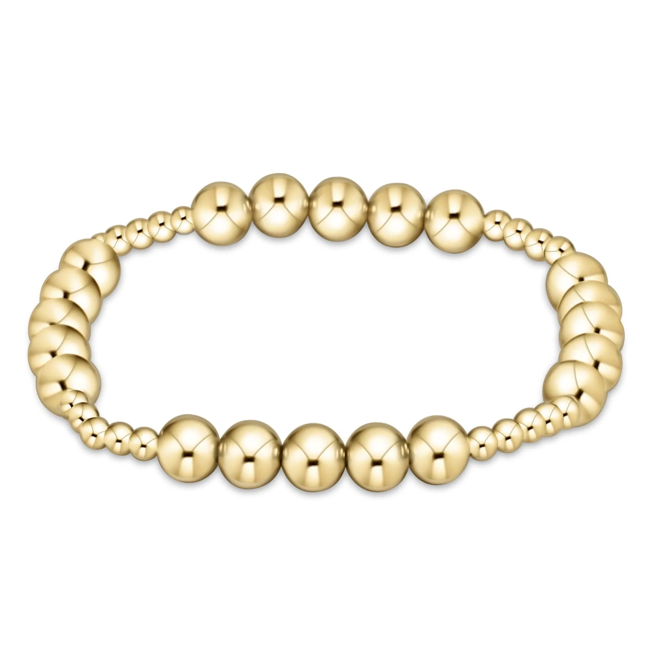 Classic Blissful Pattern 3mm Bead Bracelet - 6mm Gold sold by enewton