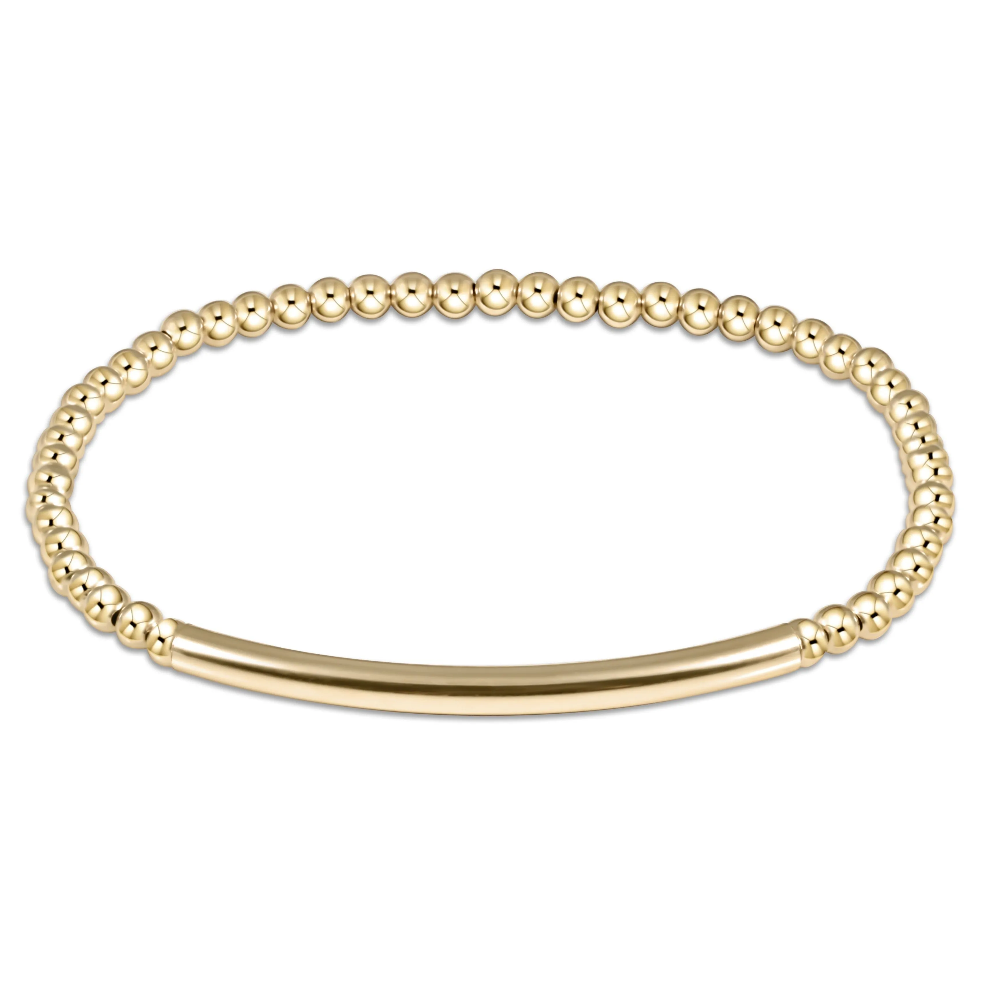 Classic Gold 3mm Bead Bracelet - Bliss Bar Smooth sold by enewton