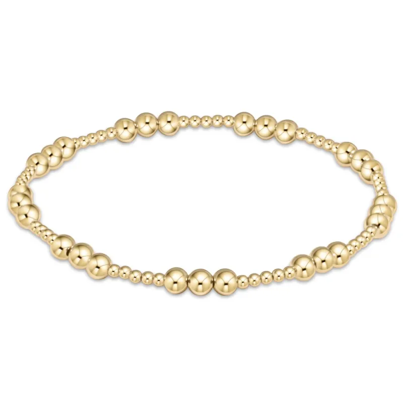 Classic Joy Pattern 4mm Bead Bracelet - Gold sold by enewton