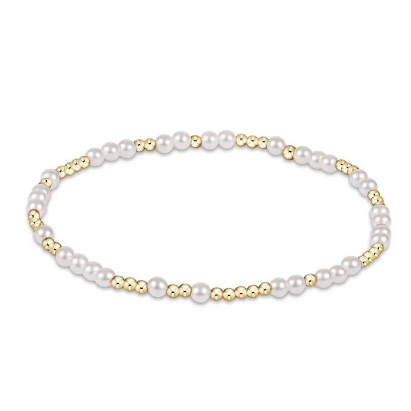Hope Unwritten 3mm Bead Bracelet - Pearl sold by enewton