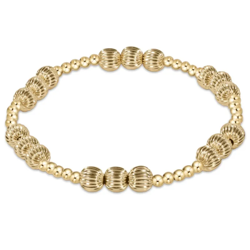 Dignity Joy Pattern 6mm Bead Bracelet - Gold sold by enewton