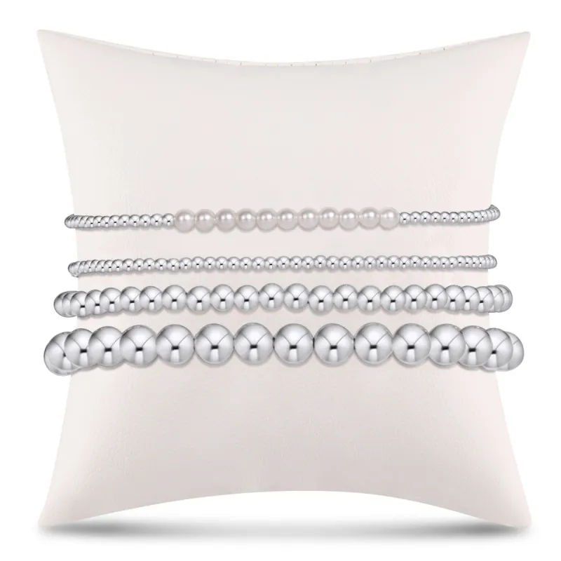 Everyday Sterling Stack of 4 - Pearl sold by enewton