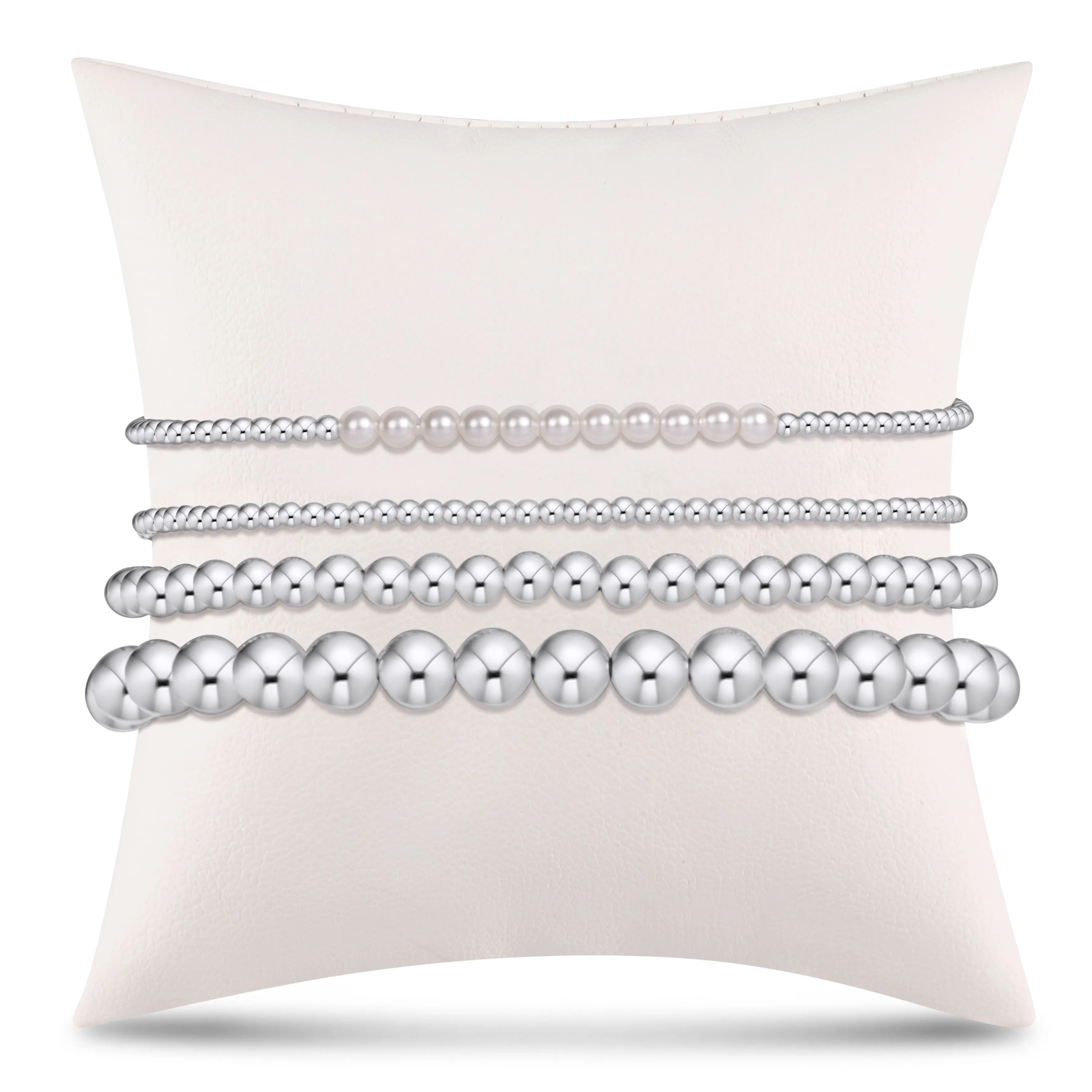 Everyday Sterling Stack of 4 - Pearl sold by enewton