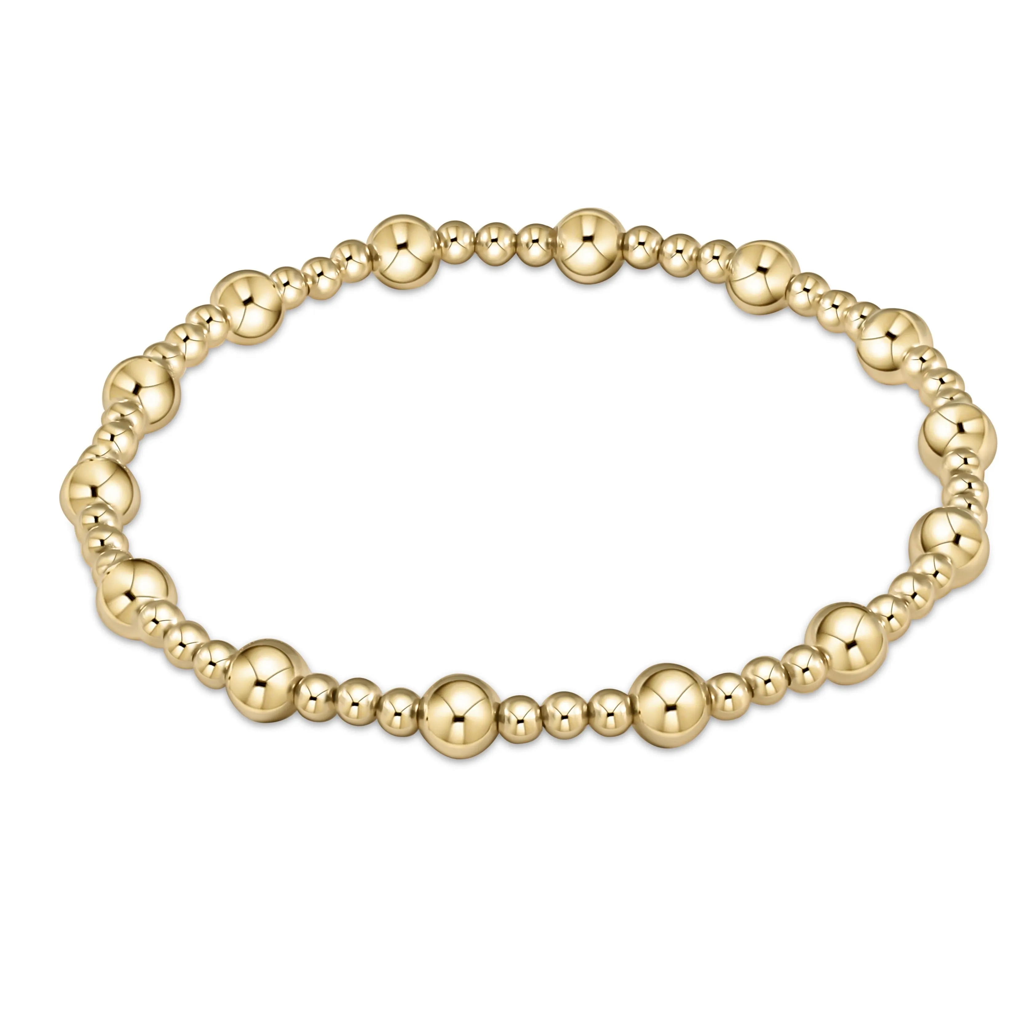 Classic Sincerity Pattern 5mm Bead Bracelet - Gold sold by enewton