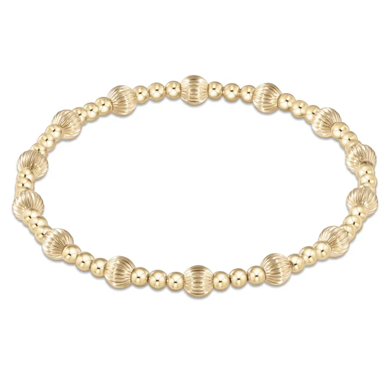 Dignity Sincerity Pattern 5mm Bead Bracelet - Gold sold by enewton