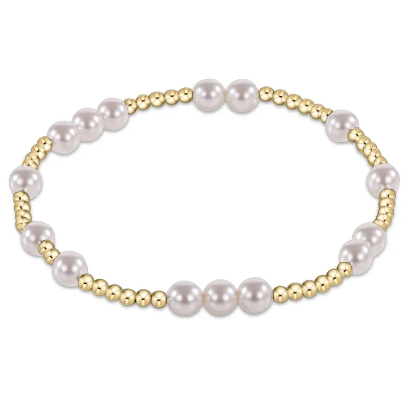Hope Unwritten 5mm Bead Bracelet - Pearl sold by enewton