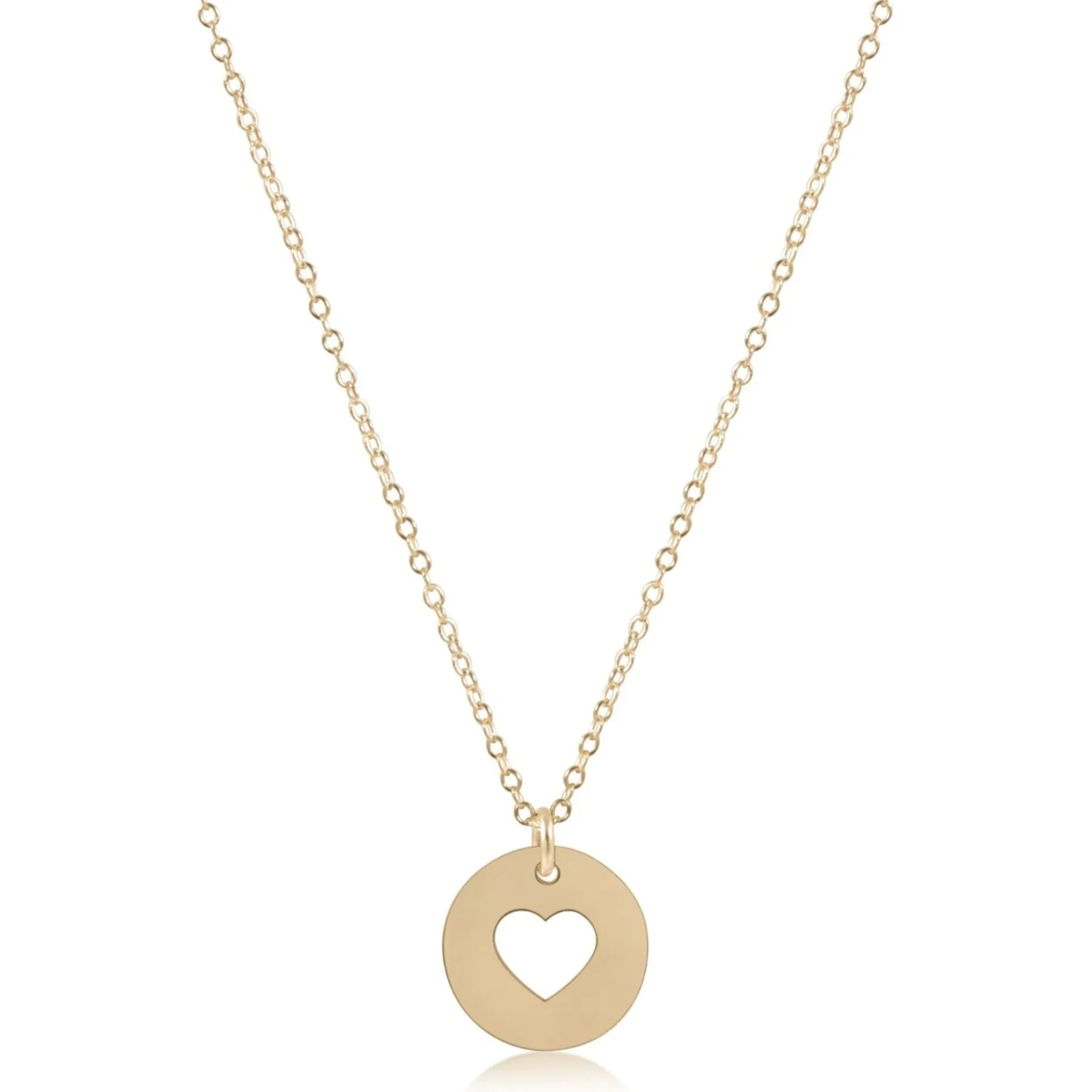 16" Necklace Gold - Love Gold Disc sold by enewton
