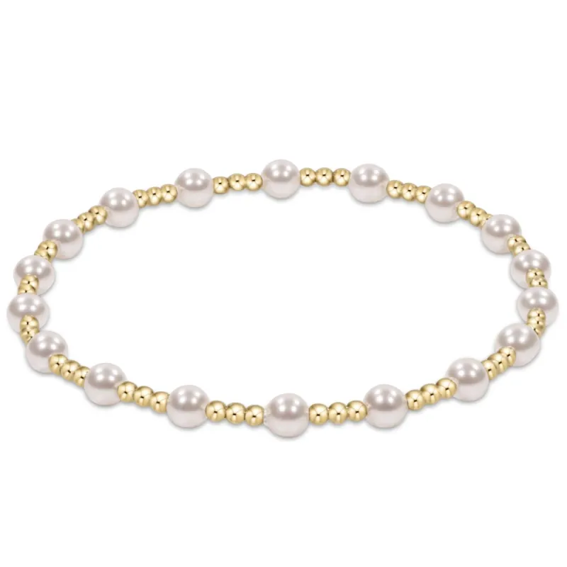 egirl Classic Sincerity Pattern 4mm Bead Bracelet- Pearl sold by enewton