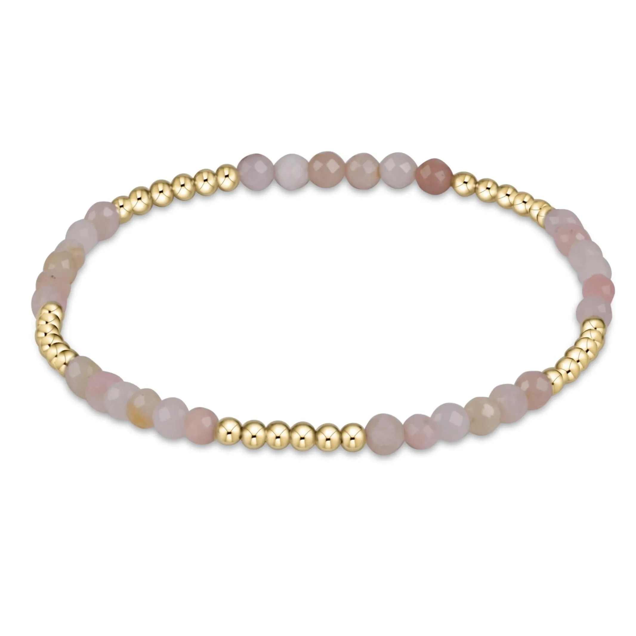 Blissful Pattern 2.5mm Bead Bracelet - Pink Opal sold by enewton