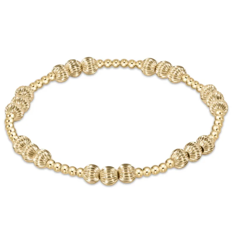 Dignity Joy Pattern 5mm Bead Bracelet - Gold sold by enewton