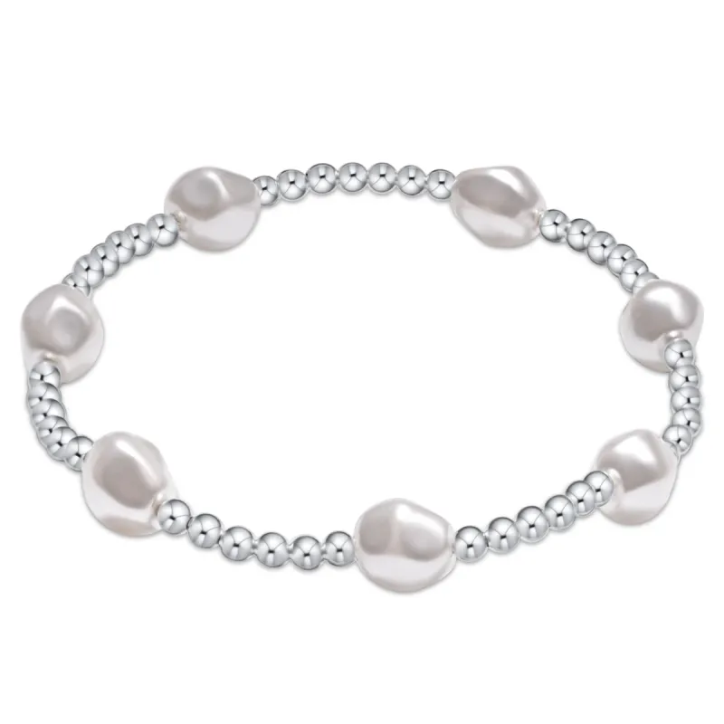 Admire Sterling 3mm Bead Bracelet - Pearl sold by enewton