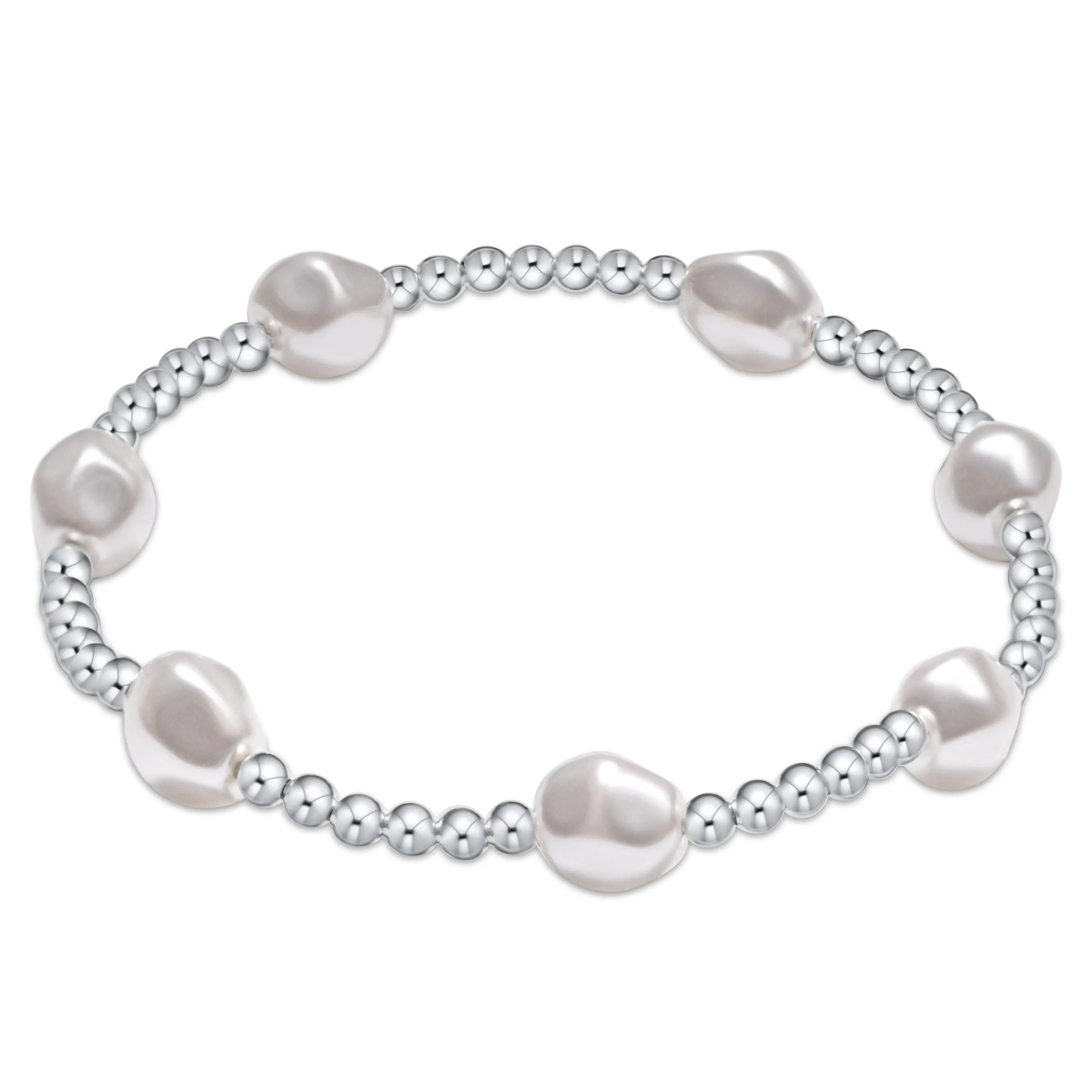 Admire Sterling 3mm Bead Bracelet - Pearl sold by enewton