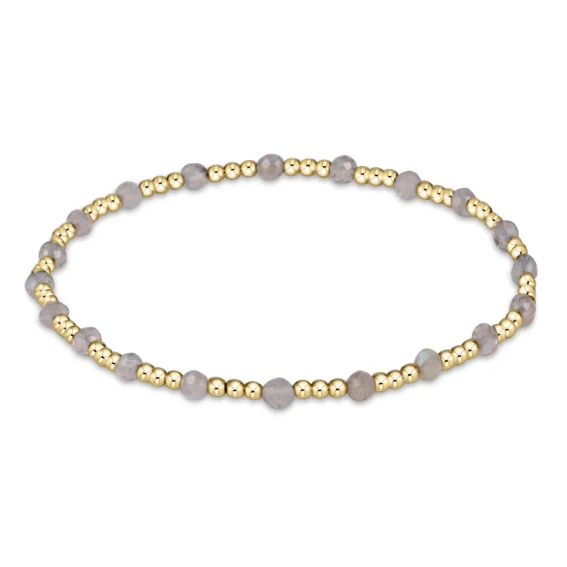 Gemstone Gold Sincerity Pattern 3mm Bead Bracelet - Labradorite sold by enewton