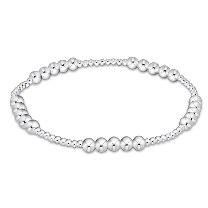 Classic Blissful Pattern 2mm Bead Bracelet- 4mm Sterling sold by enewton