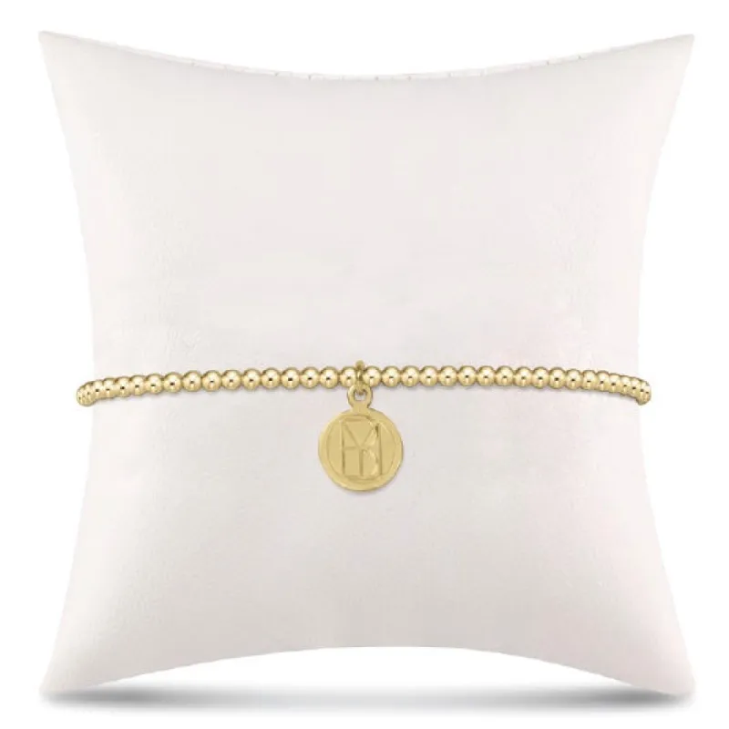 Classic Gold 2mm Bead Bracelet- be you. Small Gold Disc sold by enewton