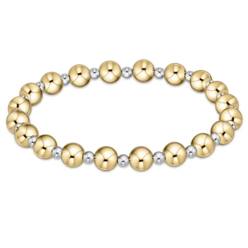 Classic Grateful Pattern 6mm Bead Bracelet - Mixed Metal sold by enewton