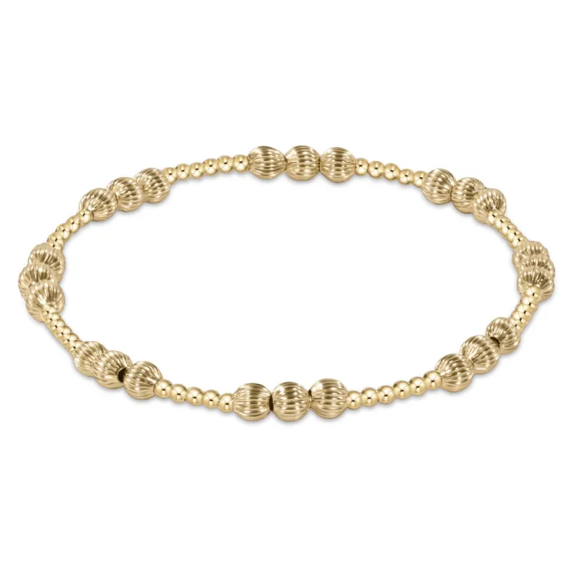Dignity Joy Pattern 4mm Bead Bracelet - Gold sold by enewton