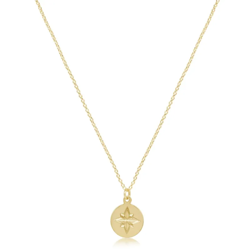 16" Necklace Gold - Direction Gold Disc sold by enewton
