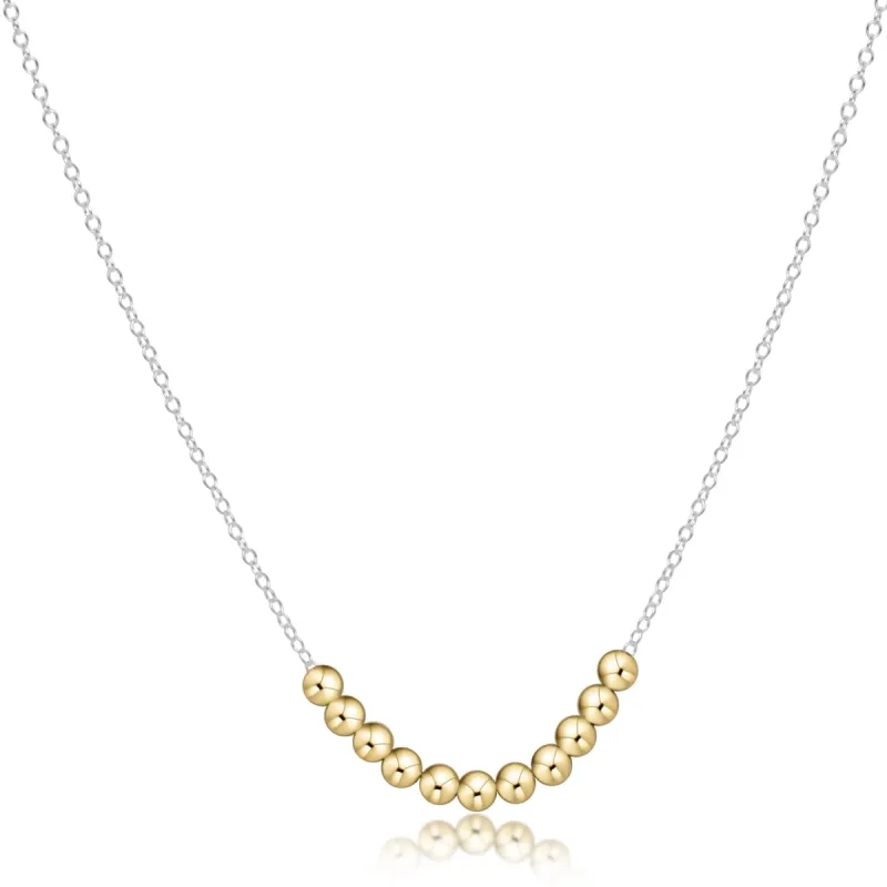 16" Necklace Sterling Mixed Metal - Classic Gold Beaded Bliss sold by enewton