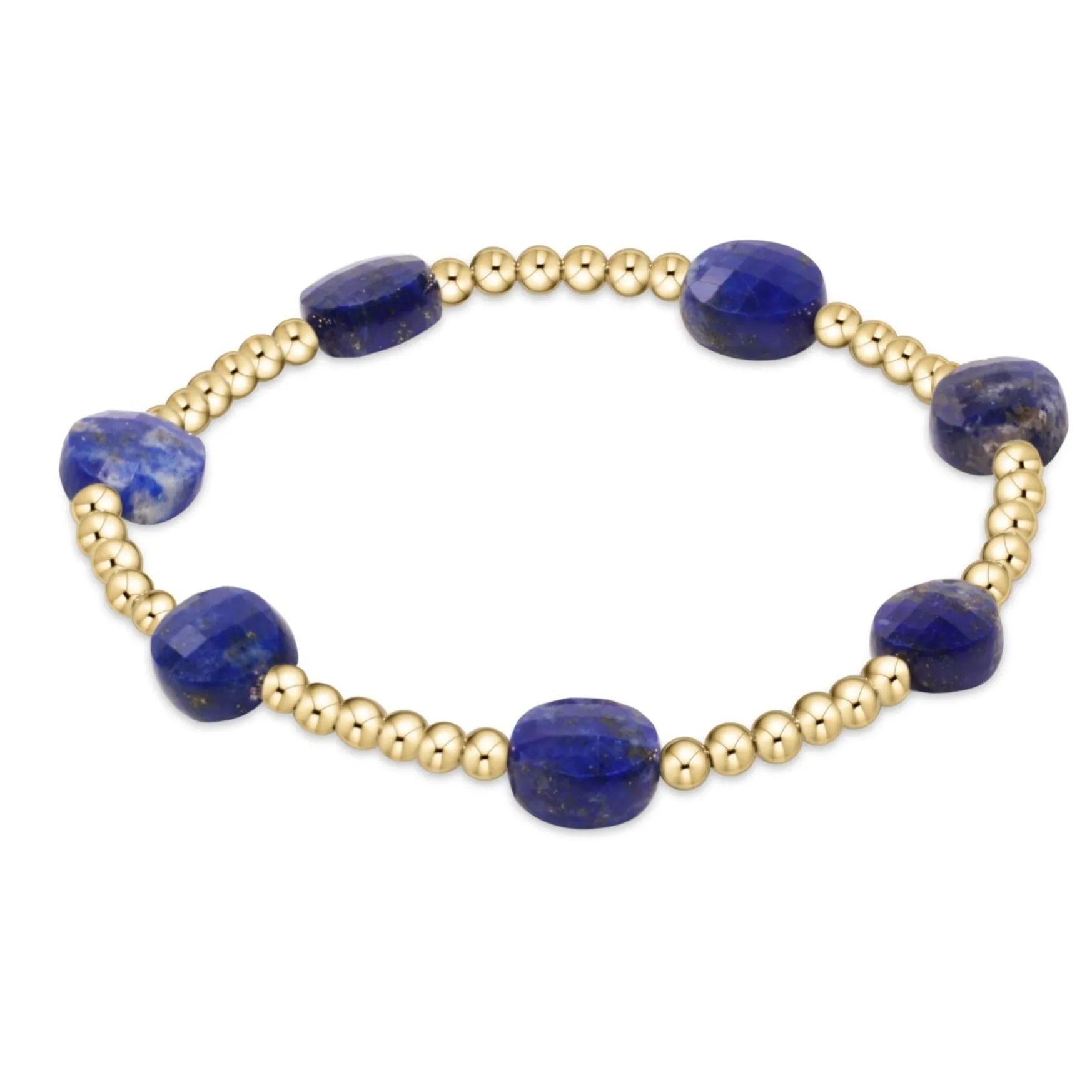 Admire Gold 3mm Bead Bracelet - Lapis sold by enewton