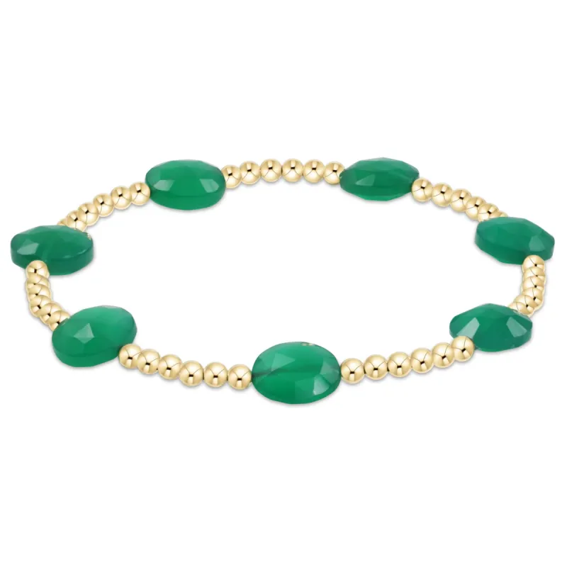 Admire Gold 3mm Bead Bracelet - Green Onyx sold by enewton