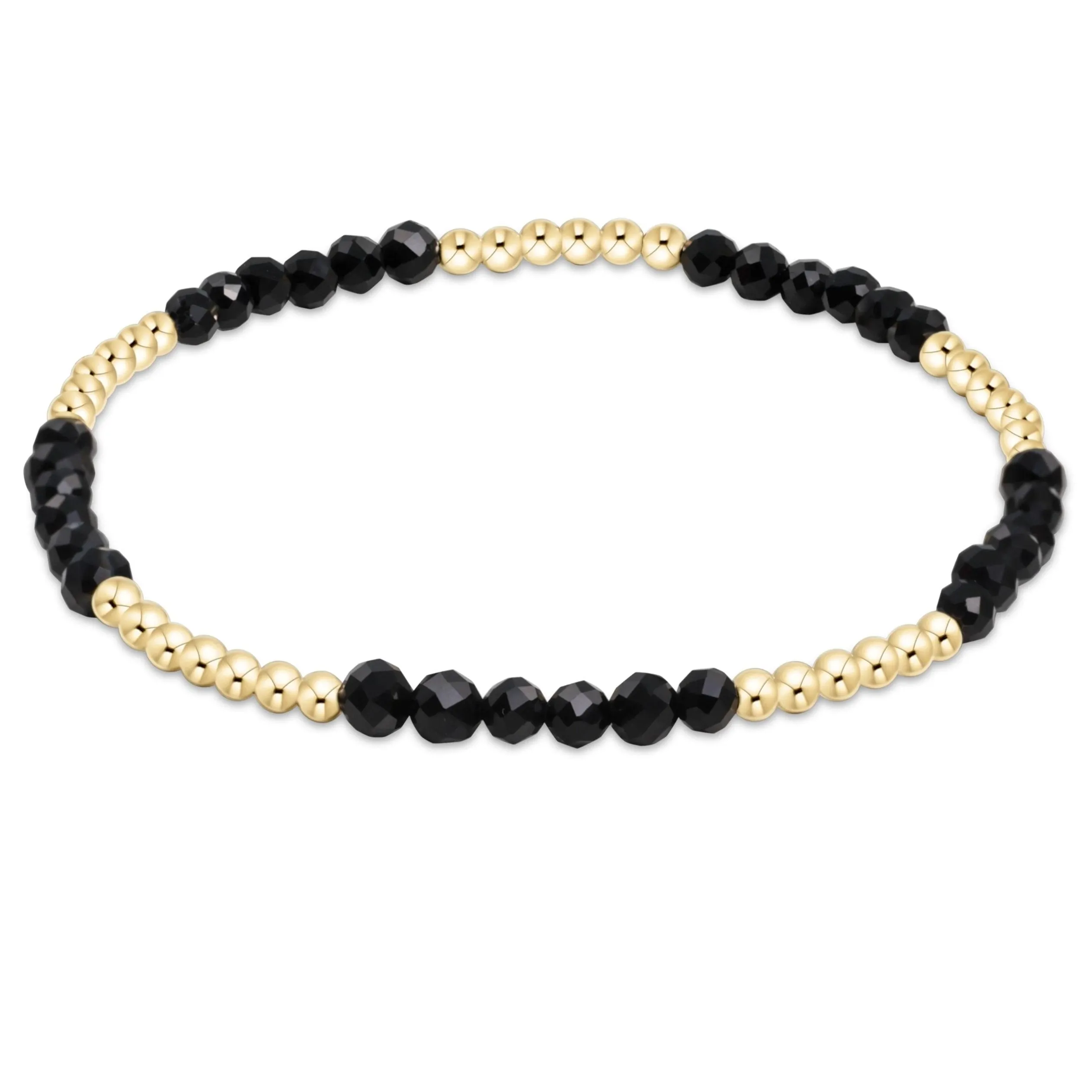 Blissful Pattern 2.5mm Bead Bracelet - Faceted Onyx sold by enewton