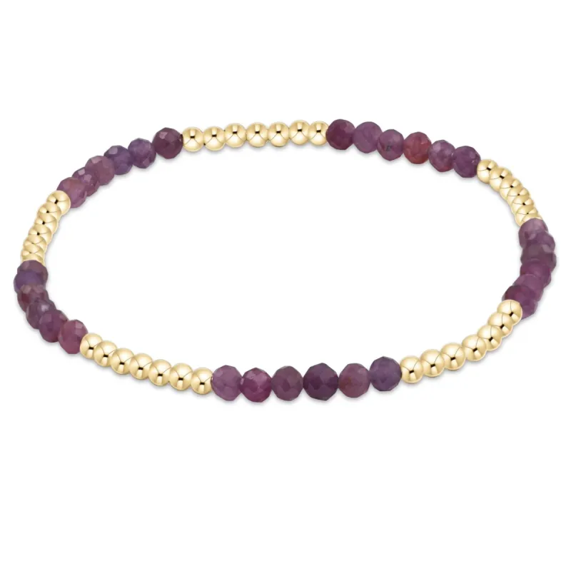 Blissful Pattern 2.5mm Bead Bracelet - Ruby sold by enewton