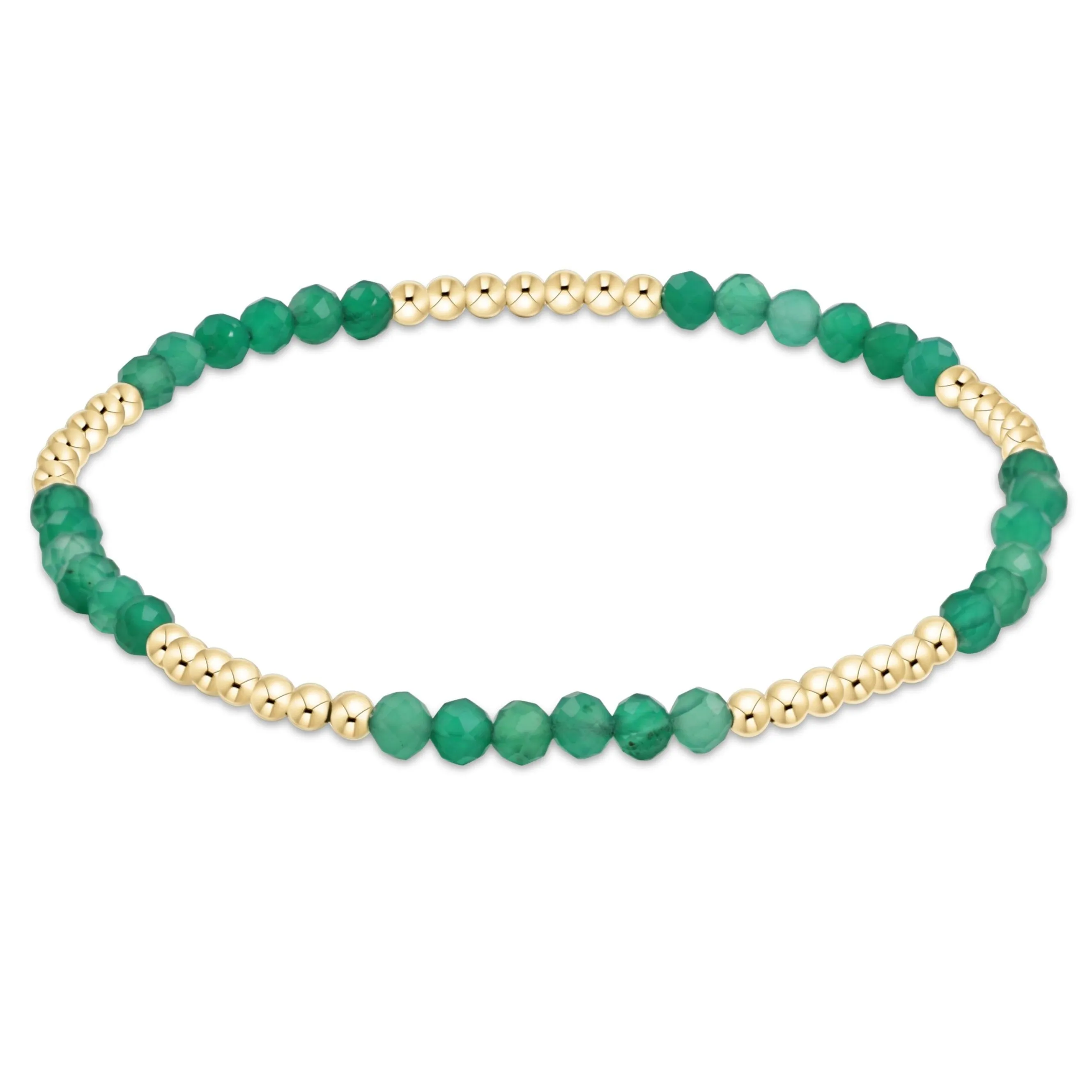 Blissful Pattern 2.5mm Bead Bracelet - Green Onyx sold by enewton
