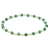 Gemstone Gold Sincerity Pattern 3mm Bead Bracelet - Green Onyx sold by enewton