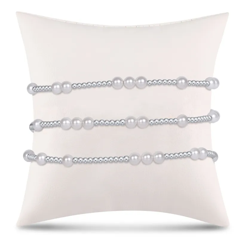 Hope Unwritten Sterling & Pearl Stack - 4mm sold by enewton