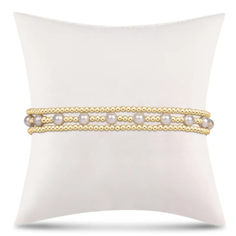 simply classic sincerity stack - pearl - stack of 3 sold by enewton