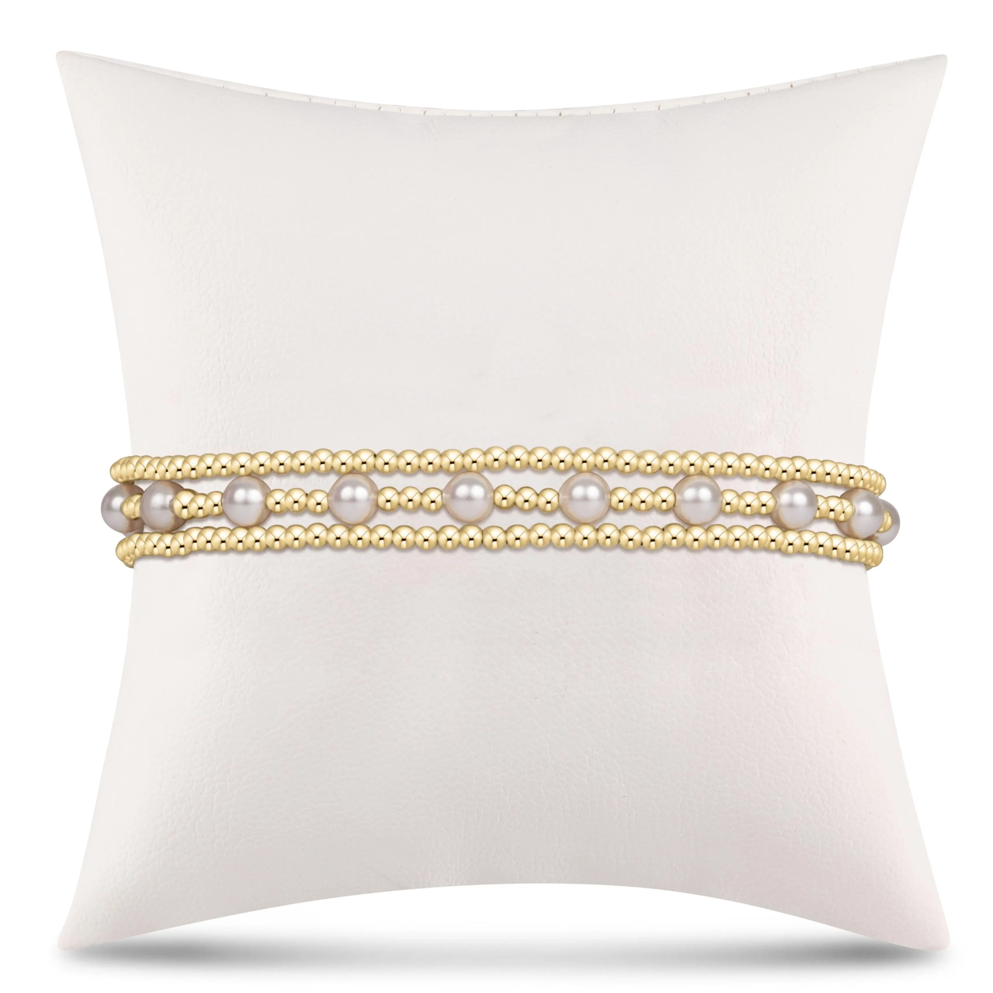 simply classic sincerity stack - pearl - stack of 3 sold by enewton