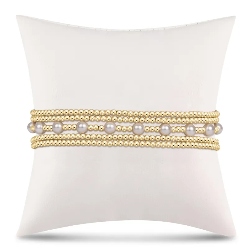 simply classic sincerity stack - pearl - stack of 5 sold by enewton