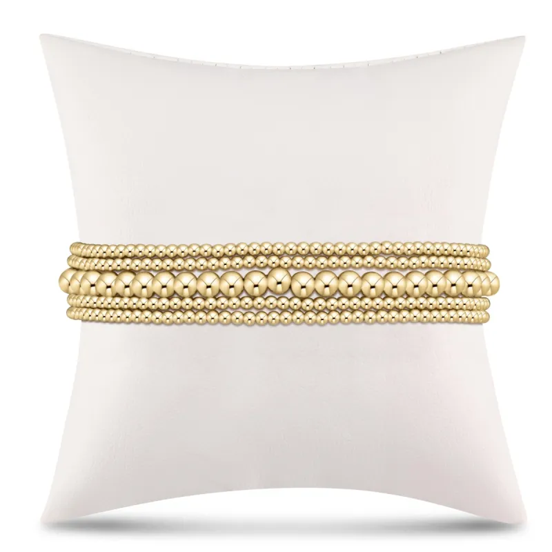 simply classic gold stack - 4mm - stack of 5 sold by enewton