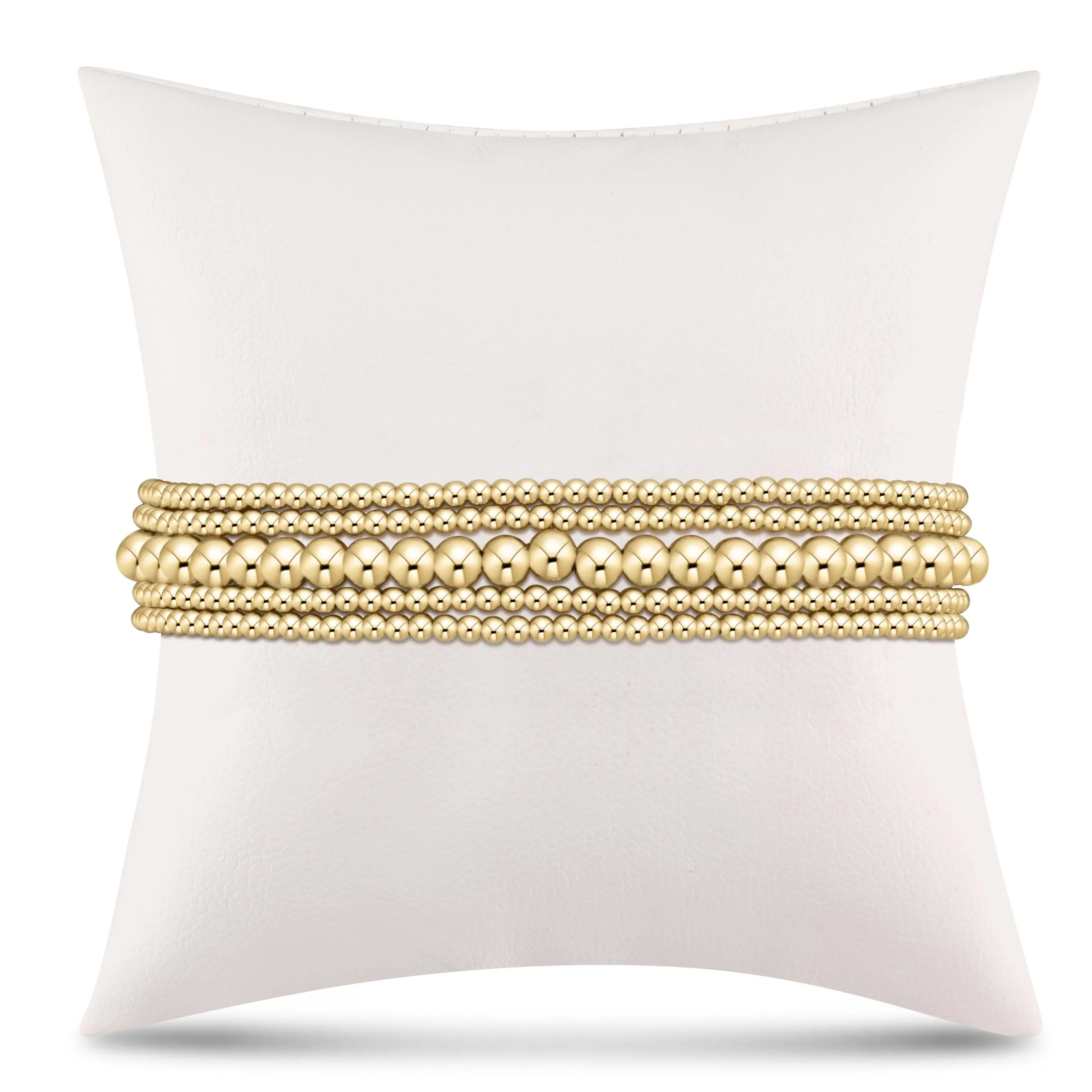 simply classic gold stack - 4mm - stack of 5 sold by enewton