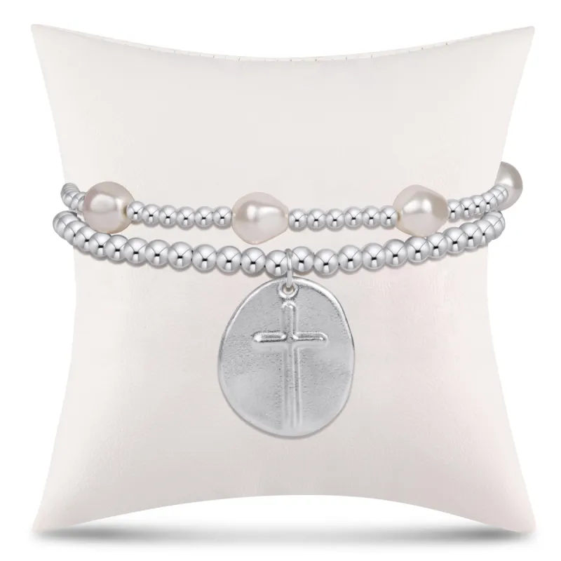 e's inspire gift stack - sterling & pearl sold by enewton