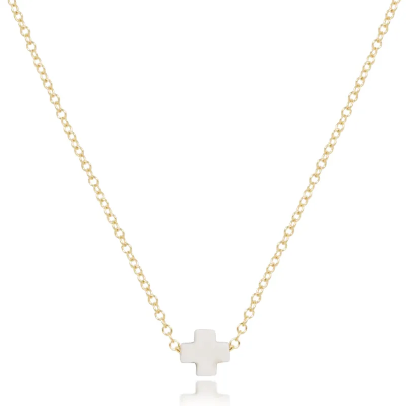 16" Necklace Gold - Signature Cross Small sold by enewton