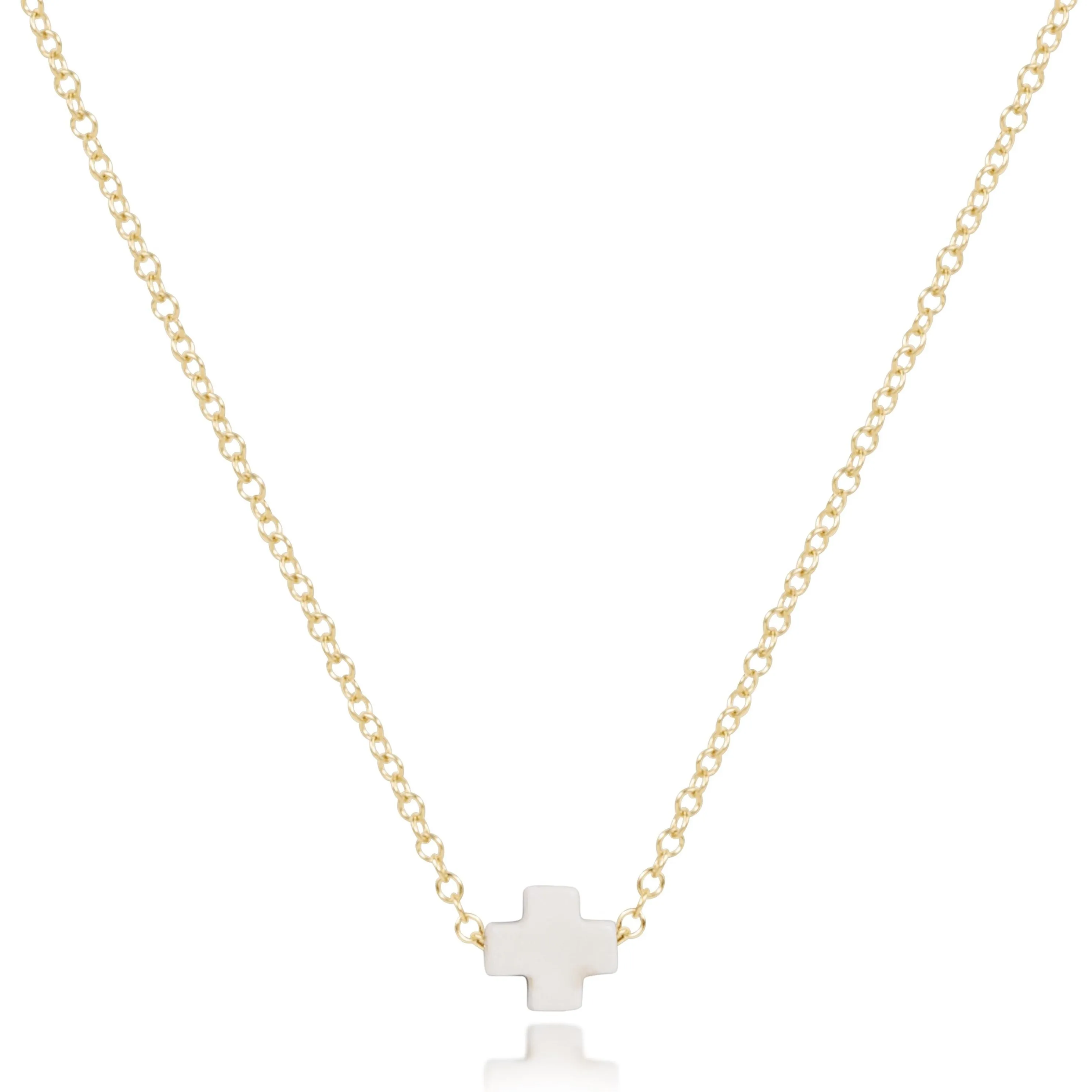 16" Necklace Gold - Signature Cross Small sold by enewton